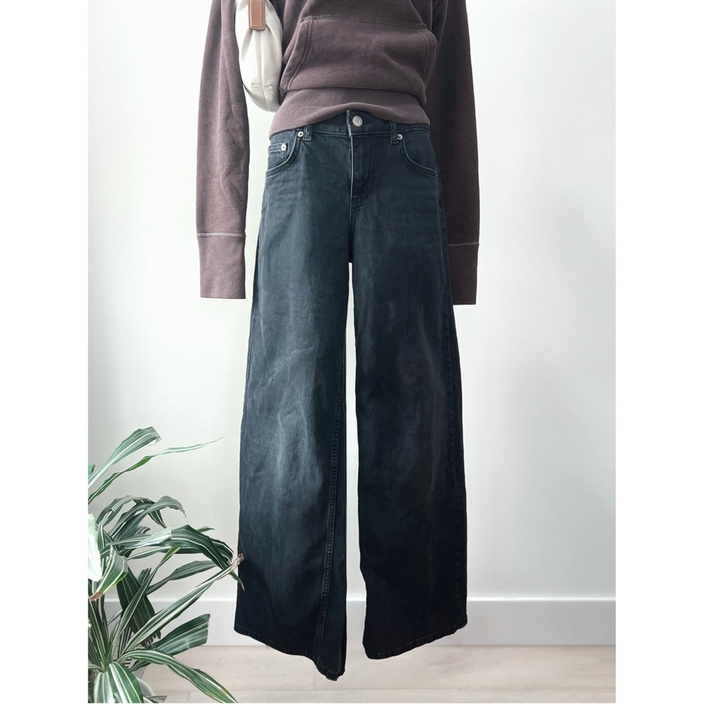 NA-KD | Low Rise Baggy Black Wide Leg Jean